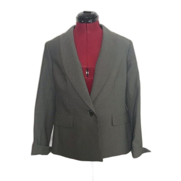 Le Suit Blazer Women's Size 10 Grey Essential Long Sleeve One-Button NWT - Picture 9 of 9